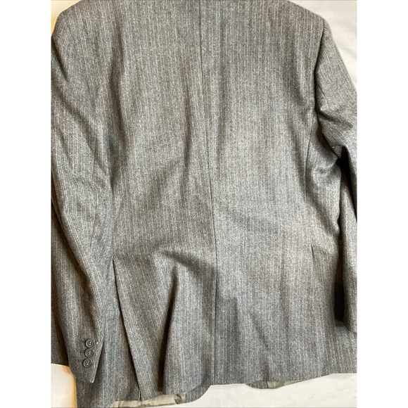 Selfridges Blazer Hugo James Size 44 S Gray Pinstriped Wool Made In England - Picture 6 of 8